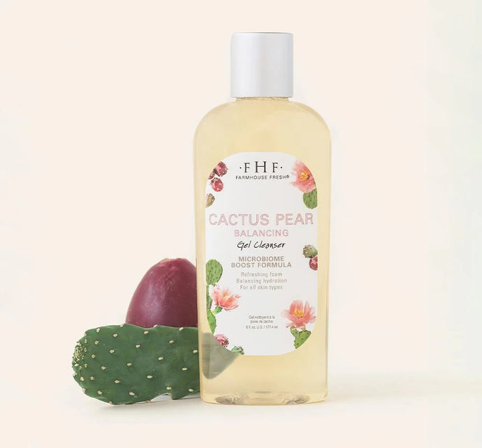 Cactus Pear balancing gel cleanser microbiome boost formula refreshing foam with balancing hydration. FHF_Glow Day Spa_Canada