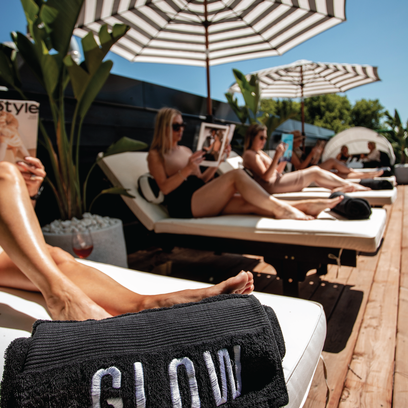 Glow Day Spa Blow Dry Bar - Rooftop patio | Bridal, Bachelorette, Celebrations, Parties, Pedi on the Rooftop